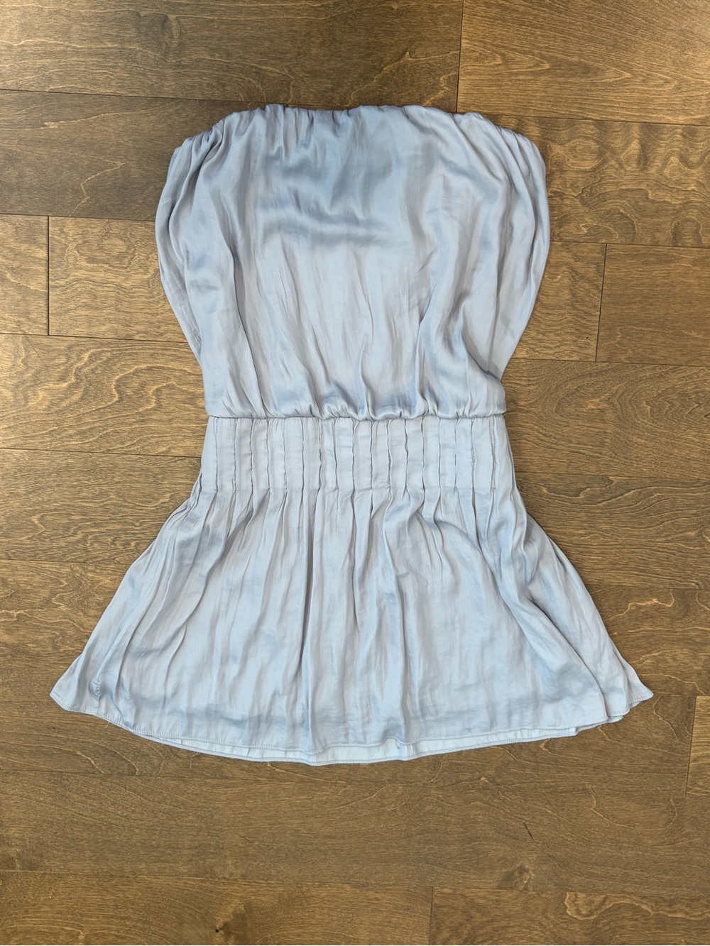 NWT DO+BE Strapless Silver Gray Smocked Waist Dress, L
